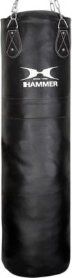 HAMMER Boxsack Premium Leder - Schwarz Für Boxtraining