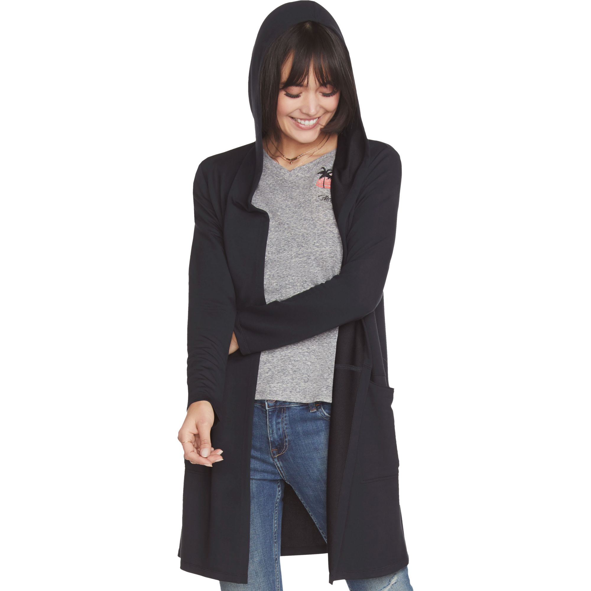 Long Sleeve Hooded Open Jacket