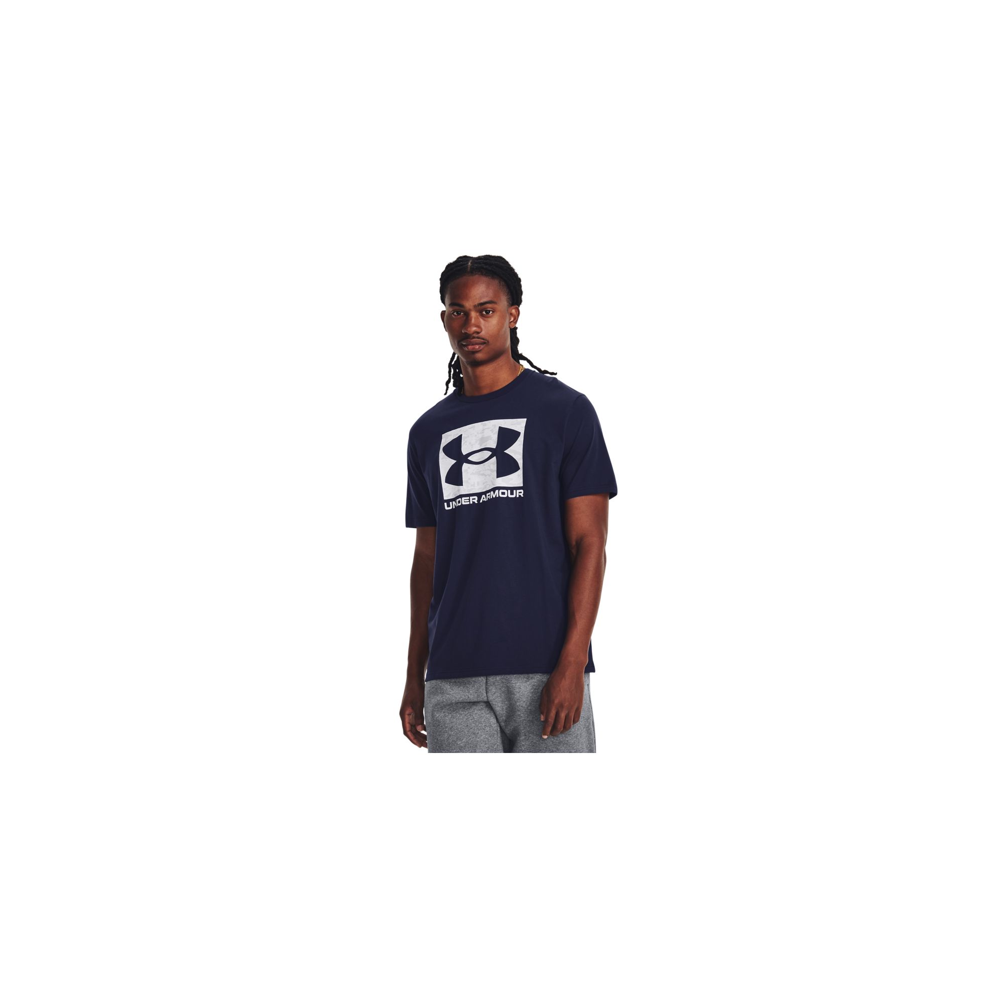 Ua abc camo boxed logo ss-gry