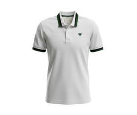 Polo Uni Jaquard Collar weiß