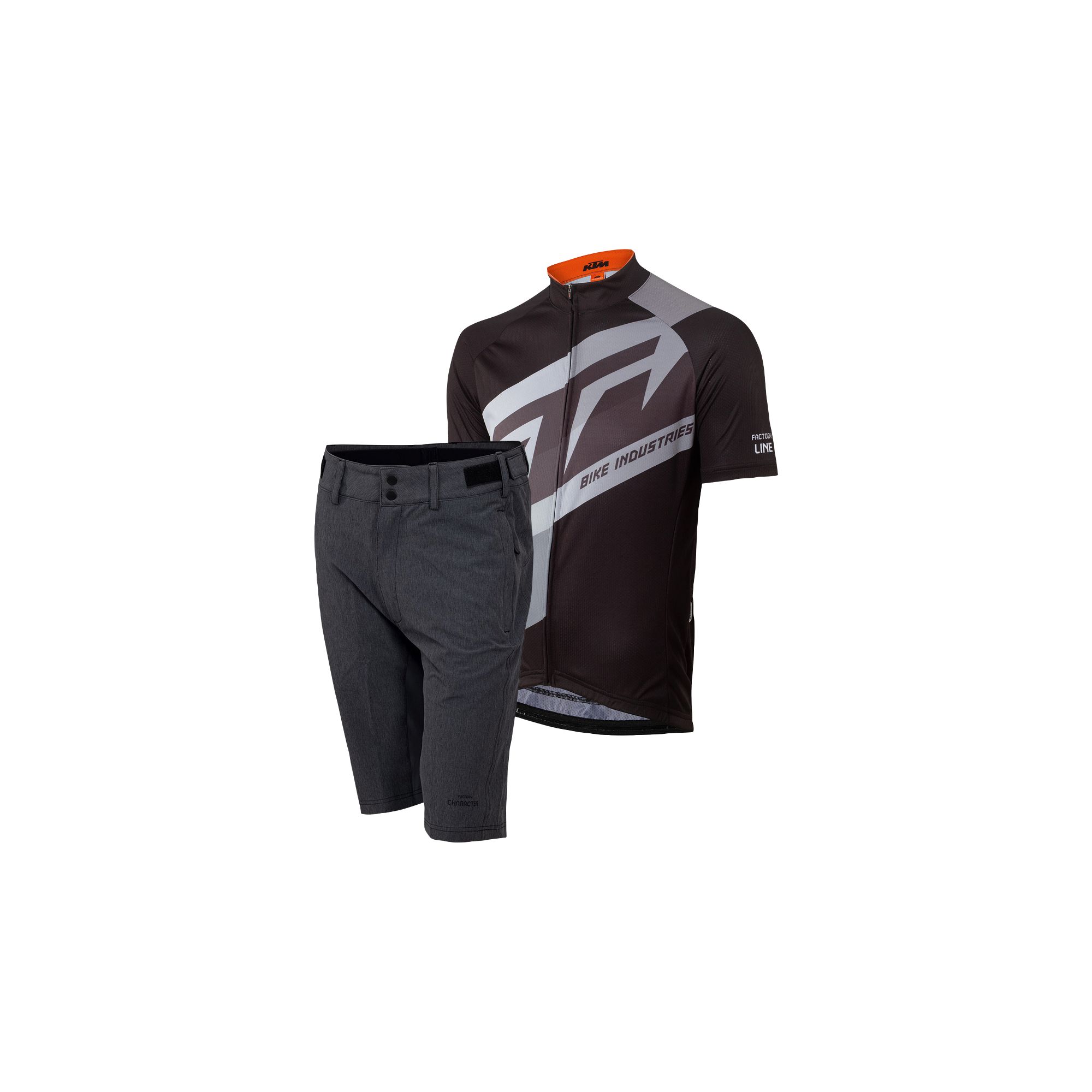 Pachet Factory Team Jersey+pantaloni Ciclism KTM - B104071