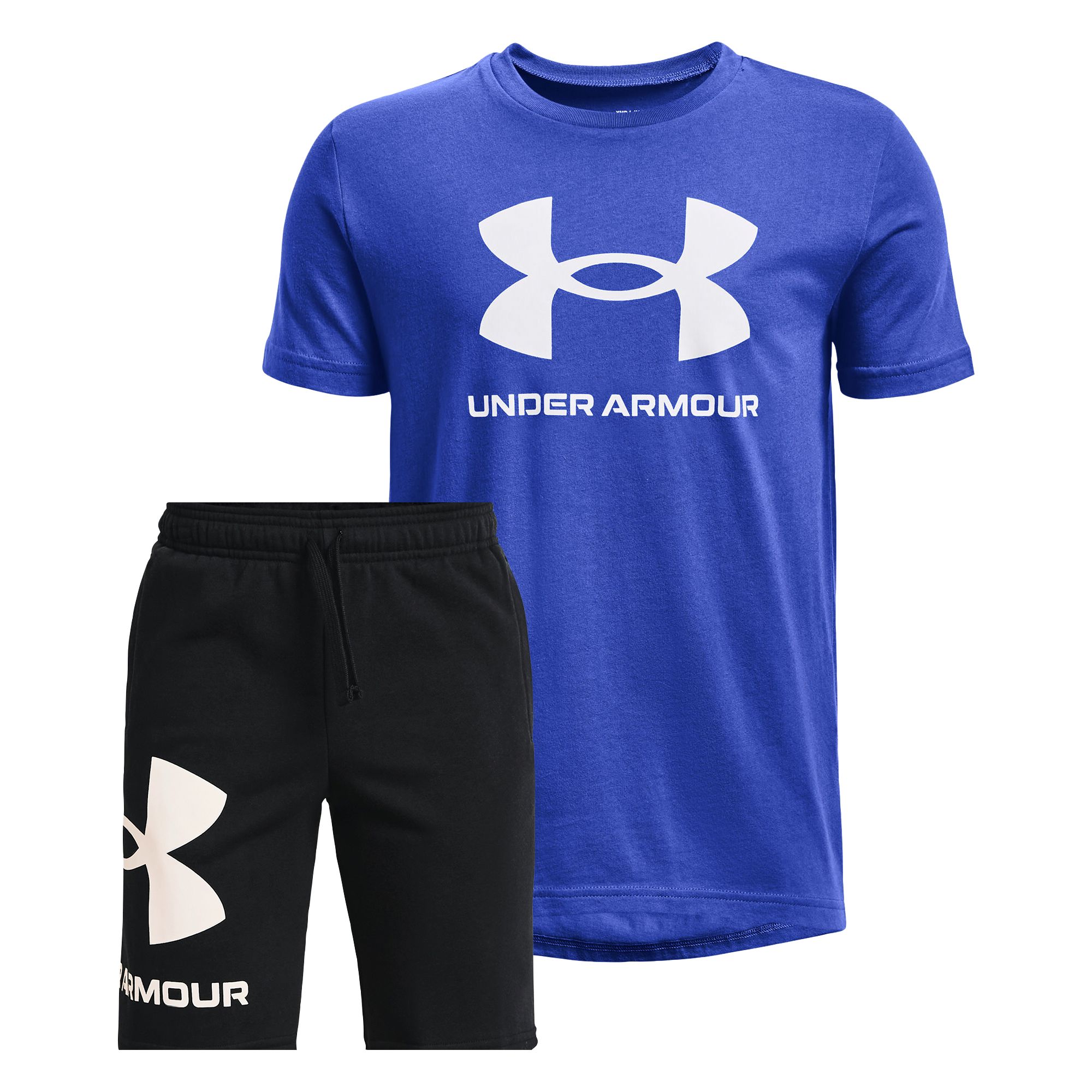 Ua sportstyle logo ss + ua rival fleece big logo shorts