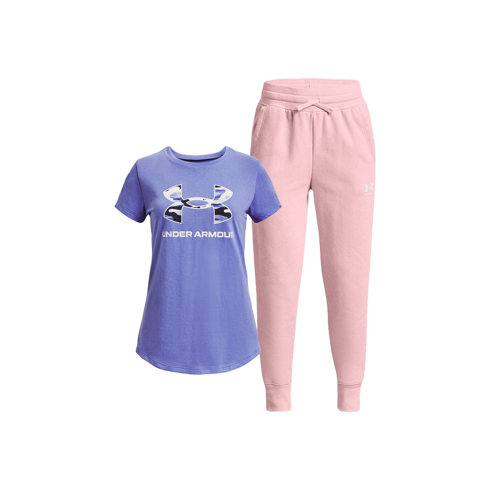 Ua sportstyle logo ss + rival fleece lu joggers